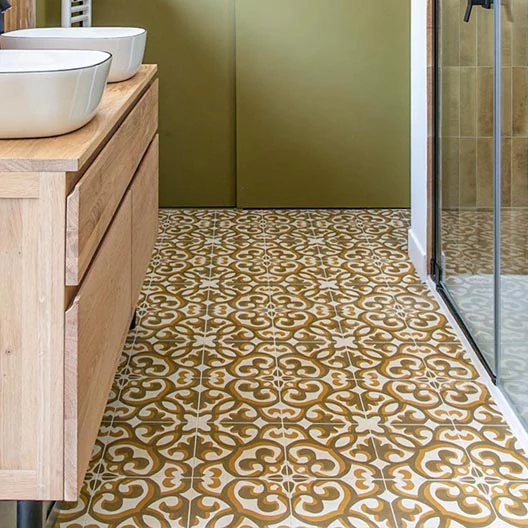Custom cement tiles for contemporary bathrooms
